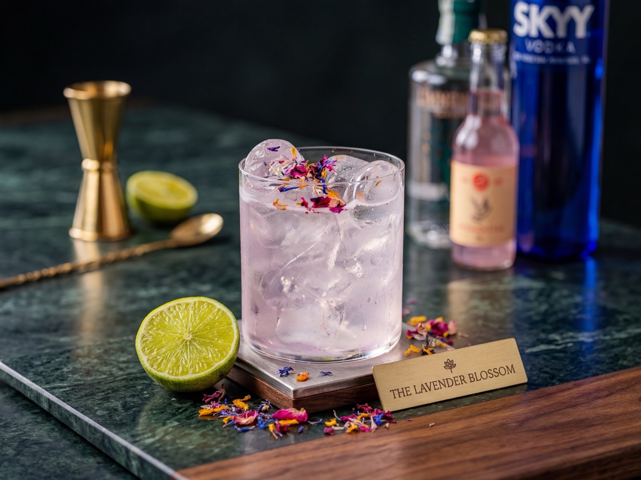 Cocktail signature Lavender Blossom - drink photography mixology premium ØLAB